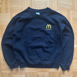 McDonald’s Sweatshirt Small Black Crewneck Embroidered Logo